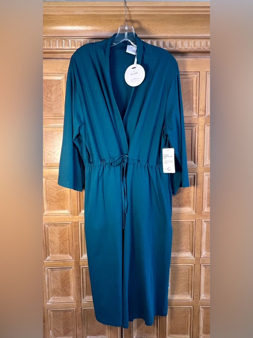 Gownies Teal Robe Cover Up XL XXL Open Front Tie Waist Lounge NWT